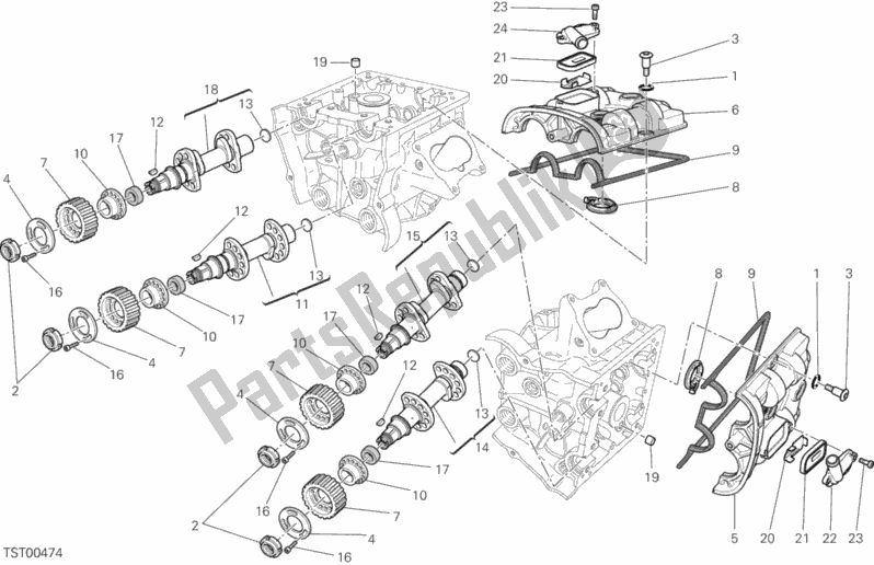 Toutes les pièces pour le Arbre à Cames du Ducati Multistrada 1200 S Touring USA 2013